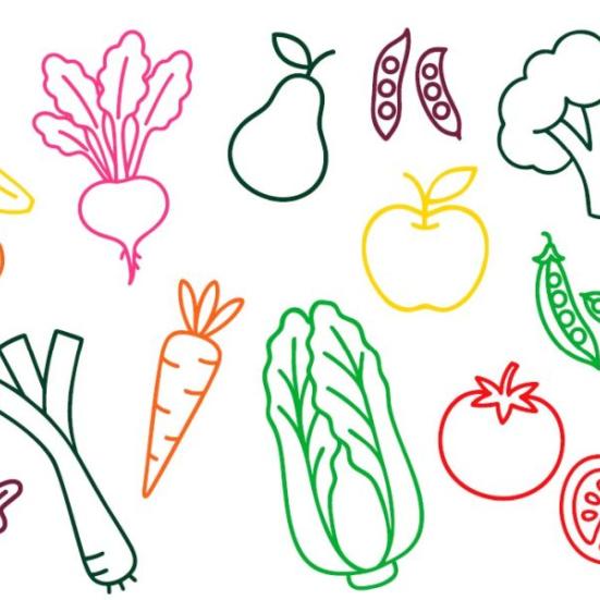 Tegnede grøntsager