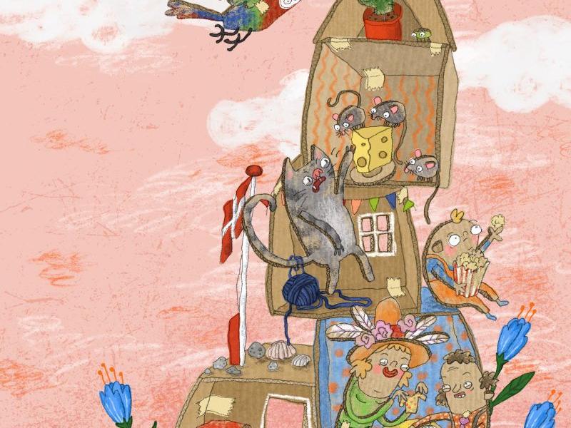 Tegning fra Jeg bor i et paphus