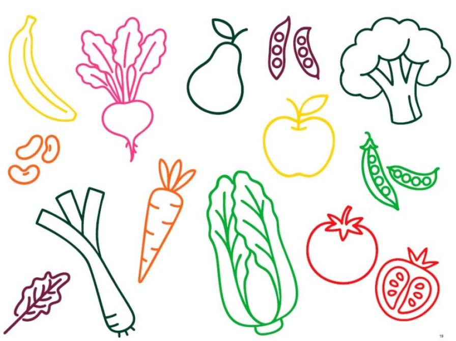 Tegnede grøntsager